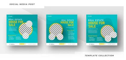 House for sale Real Estate Media Social Posting Template, Editable Posting Template Social Media Banner. vector