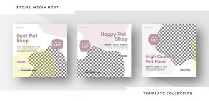 Pet food shop banner for social media post template, Pro Vector