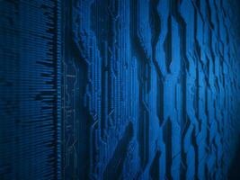 AI generated Blue digital binary data on computer screen background. binary code background . abstract blue background photo