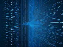 AI generated Blue digital binary data on computer screen background. binary code background . abstract blue background photo
