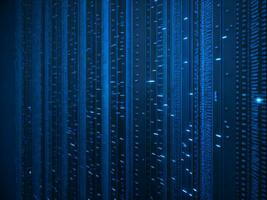 AI generated Blue digital binary data on computer screen background. binary code background . abstract blue background photo