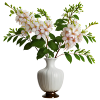 fleur branche dans vase isolé sur transparent Contexte. ai généré png