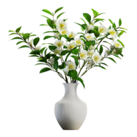 flower branch in vase isolated on transparent background. AI Generated png