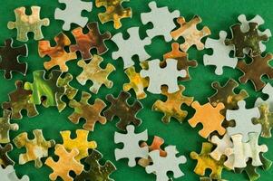 a puzzle piece with a green background photo