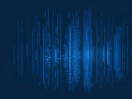 AI generated Blue digital binary data on computer screen background. binary code background . abstract blue background photo