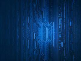 AI generated Blue digital binary data on computer screen background. binary code background . abstract blue background photo