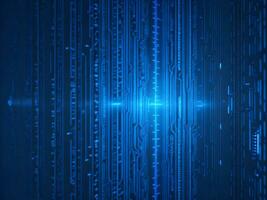 AI generated Blue digital binary data on computer screen background. binary code background . abstract blue background photo