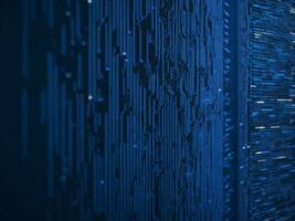 AI generated Blue digital binary data on computer screen background. binary code background . abstract blue background photo