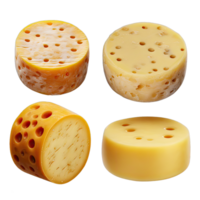 ai généré ensemble de les fromages isolé sur transparent Contexte png