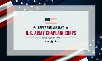 Happy US Army Chaplain Corps Anniversary Background Vector Illustration