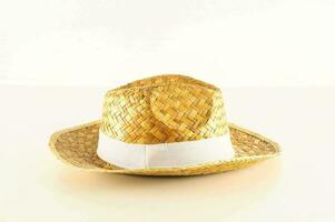 a straw hat on a white background photo