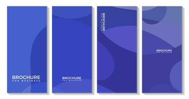 set of business brochures with abstract blue background vector