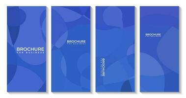 set of business brochures with abstract blue background vector