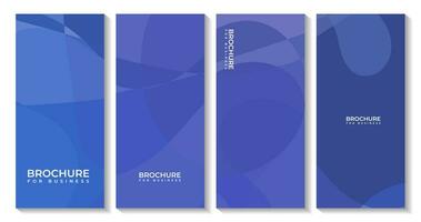set of business brochures with abstract blue background vector