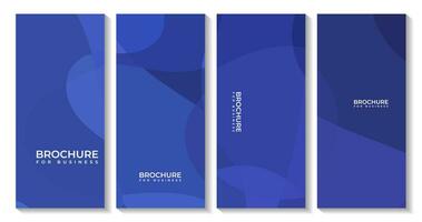 set of business brochures with abstract blue background vector