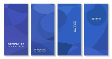 set of business brochures with abstract blue background vector