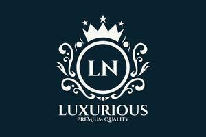 Initial  Letter LN Royal Luxury Logo template in vector art for luxurious branding  vector illustration.