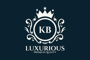 Initial  Letter KB Royal Luxury Logo template in vector art for luxurious branding  vector illustration.