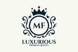 Initial  Letter MF Royal Luxury Logo template in vector art for luxurious branding  vector illustration.