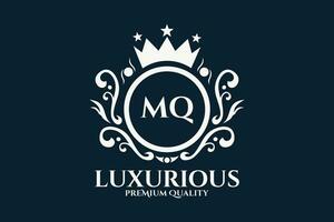 Initial  Letter MQ Royal Luxury Logo template in vector art for luxurious branding  vector illustration.