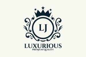 Initial  Letter LJ Royal Luxury Logo template in vector art for luxurious branding  vector illustration.