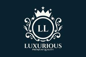 Initial  Letter LL Royal Luxury Logo template in vector art for luxurious branding  vector illustration.
