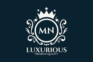 Initial  Letter MN Royal Luxury Logo template in vector art for luxurious branding  vector illustration.