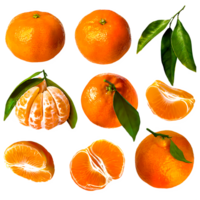 AI generated Tangerine orange sliced isolated on transparent background png