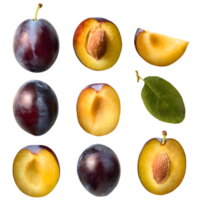 AI generated Fresh plum sliced isolated on transparent background png