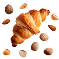 AI generated Almond croissant isolated on transparent background png