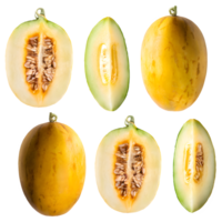 AI generated japanese melon sliced isolated on transparent background png