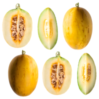 ai generiert japanisch Melone geschnitten isoliert auf transparent Hintergrund png