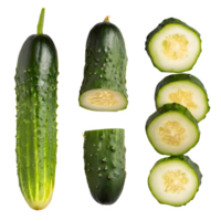 ai gerado freash pepino fatiado isolado em transparente fundo png