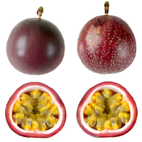 ai généré rouge passion fruit tranché isolé sur transparent Contexte png