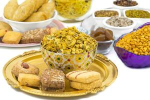 Indian Group of Diwali and Holi Celebration Food photo