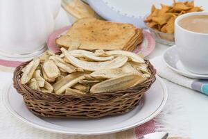 Banana Chips Popular Deep Fried Tea Time Snack photo