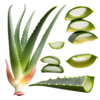 ai generiert Aloe vera geschnitten isoliert auf transparent Hintergrund png