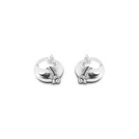 Fine 925 Sterling Silver Earrings on White Background photo