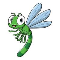 Cute dragonfly cartoon on white background vector