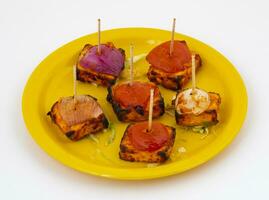 Indian Starter Dish Paneer Tikka Kabab or Barbecue Paneer Tikka Kabab photo