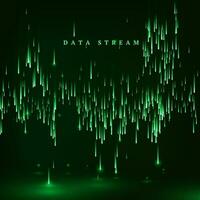 Matrix. Green color background in a matrix style. Data stream. Falling random data block. Cyberspace or virtual reality visualisation. Vector illustration