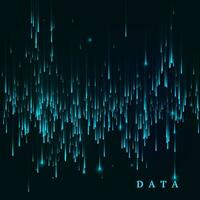 Random generated data block stream. Abstract matrix. Big data visualisation. Scifi or futuristic abstract background in blue colors. Vertor illustration vector