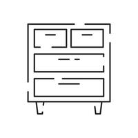 casa o hogar decoración línea icono. mueble consola en blanco antecedentes. vector