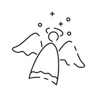 Navidad ángel línea icono. contento nuevo año ángel línea icono en blanco antecedentes. vector