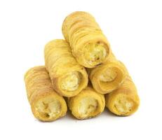 Indian Sweet Dish Puff Roll with Cream photo