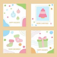 cute christmas card collection vector