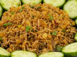 Indian Cuisine Vegetarian Fried Rice Or Pulav photo