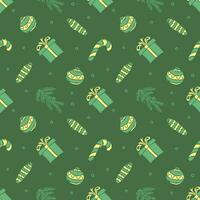 Seamless christmas pattern. New year background. Doodle illustration with christmas icons vector