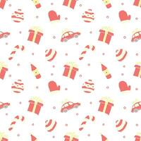 Seamless christmas pattern. New year background. Doodle illustration with christmas icons vector