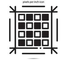 píxeles por pulgada icono vector